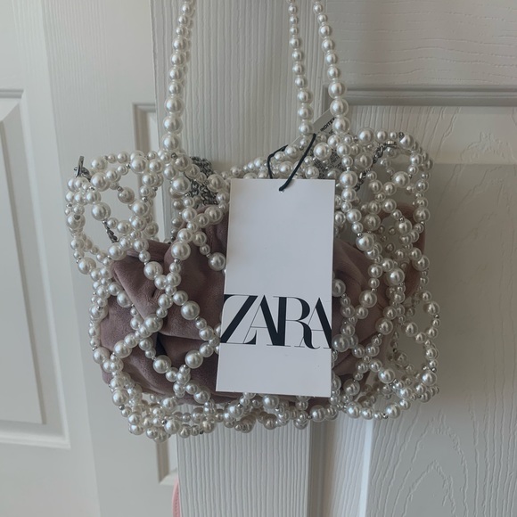Zara Velvet Pearl Bag - Picture 1 of 6